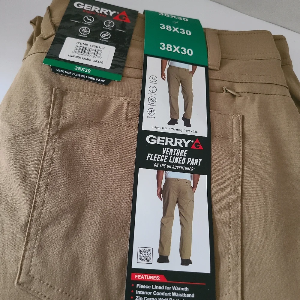 Gerry Venture‎ Fleece Lined Pant Uniform Khaki 38x30